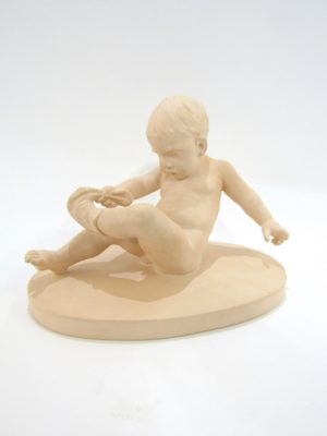 P. Ipsens Enke Art Pottery Sculpture Of A Baby