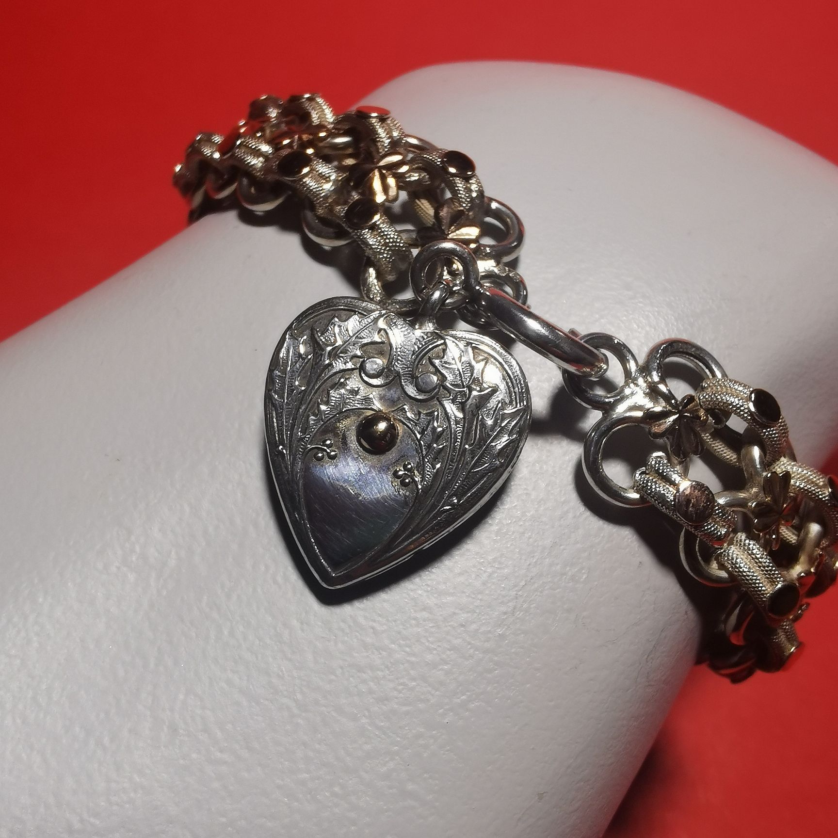French Art Nouveau Silver & Rose Gold Bracelet - Narissa Mather